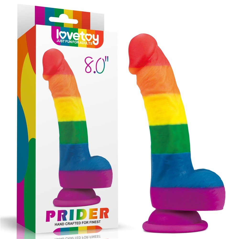 Lovetoy Prider Gökkuşağı Renkli Damarlı 21 Cm Realistik Dildo-410027