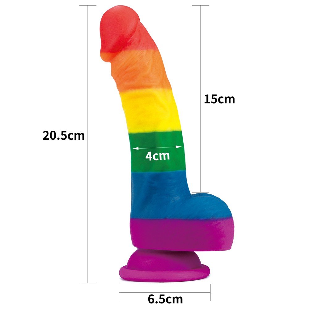 Lovetoy Prider Gökkuşağı Renkli Damarlı 21 Cm Realistik Dildo-410027