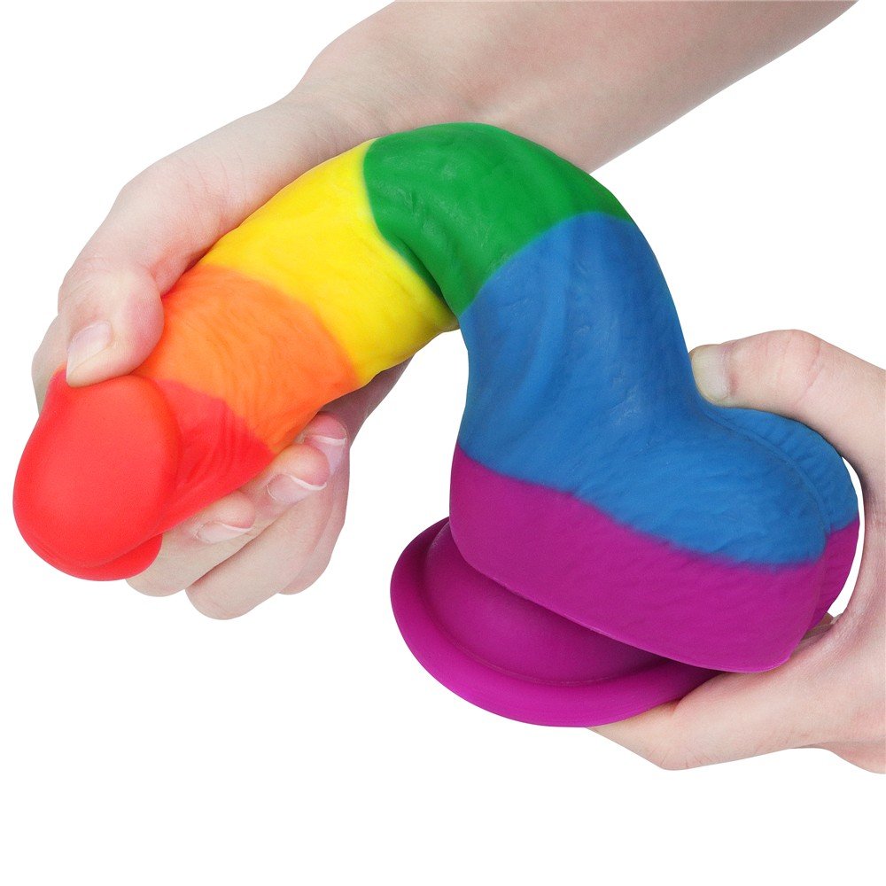 Lovetoy Prider Gökkuşağı Renkli Damarlı 21 Cm Realistik Dildo-410027