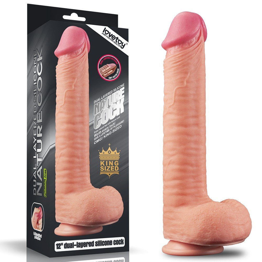 Lovetoy Nature Cock Serisi Özel Yumuşak Dokulu Çift Katmanlı 30 Cm Realistik Penis