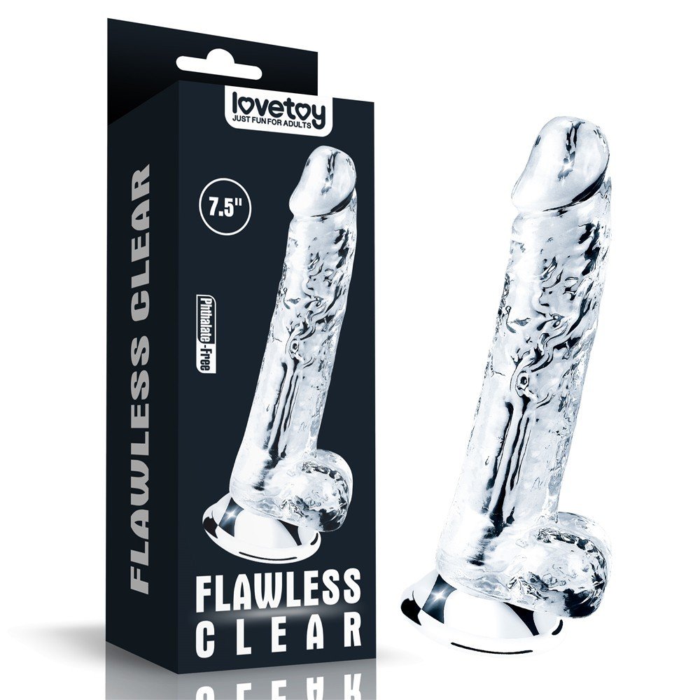 Lovetoy Flawless Clear 19 Cm Yumuşak Şeffaf Kemerli Jel Dildo	