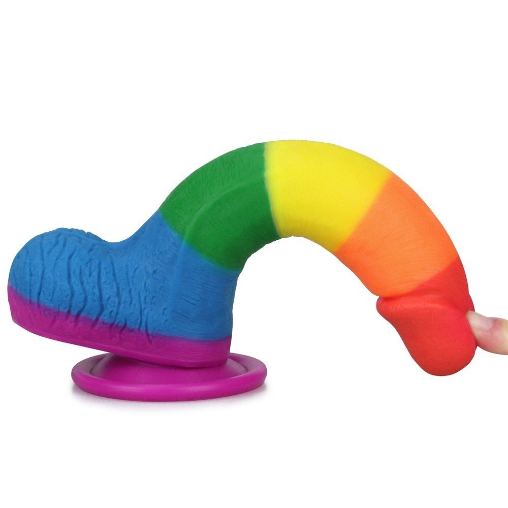 Lovetoy Prider Gökkuşağı Renkli 20 Cm Belden Bağlamalı Realistik Penis-410026