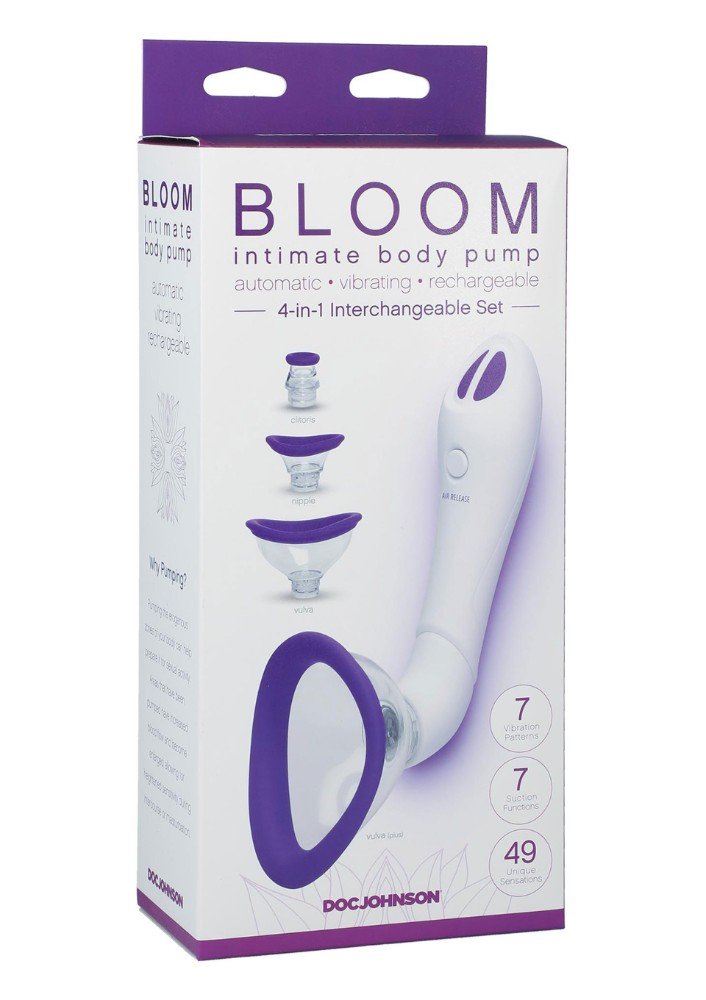 Doc Johson Bloom 7 Emiş Modlu & 7 Titreşimli Göğüs ve Vajina Pompası