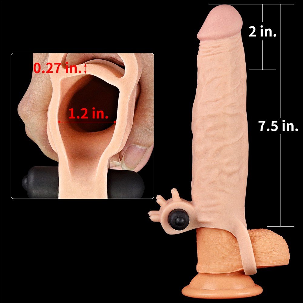 Lovetoy X-TENDER Realistik Titreşimli Uzatmalı Penis Kılıfı-LV1064F