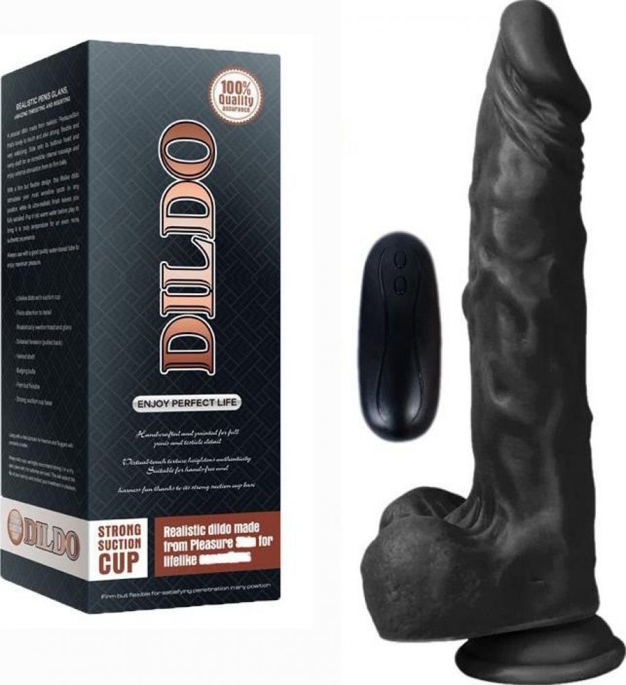 Dildo Series Siyah Hero 21 Cm 10 Modlu Titreşimli Realistik Penis