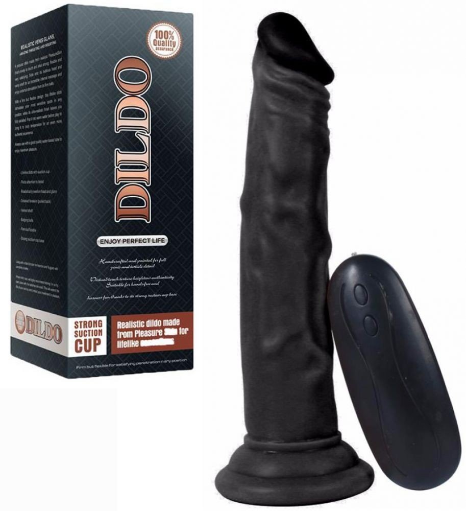 Dildo Series Siyah 19 Cm 10 Modlu Anal ve Vajinal Kullanılabilen Realistik Penis