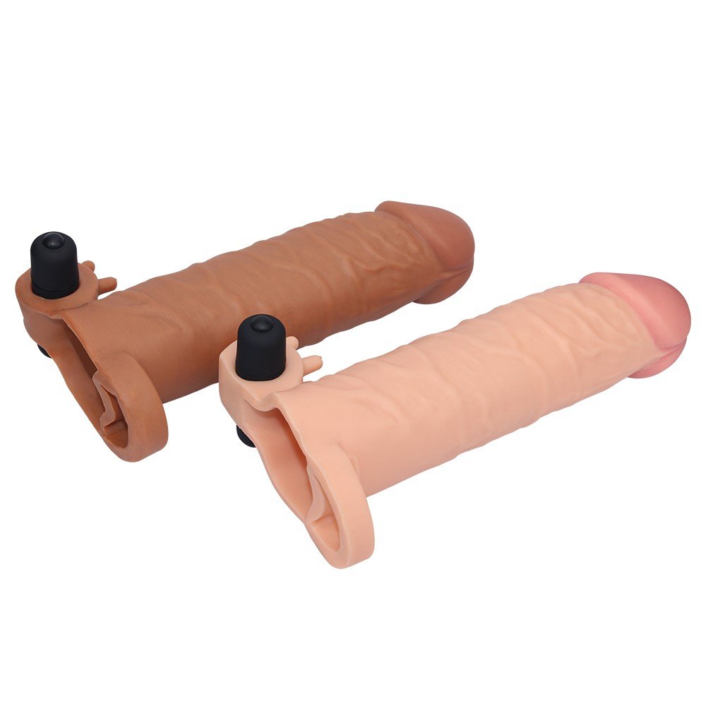 Lovetoy X-TENDER Realistik Titreşimli 5 Cm Uzatmalı Penis Kılıfı-LV1061B