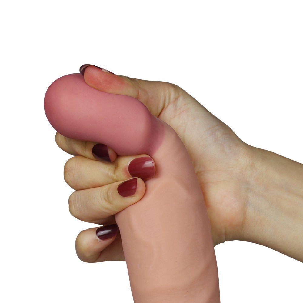 Love Toy Ultra Yumuşak Özel Dokulu 23 Cm Titreşimli Realistik Penis
