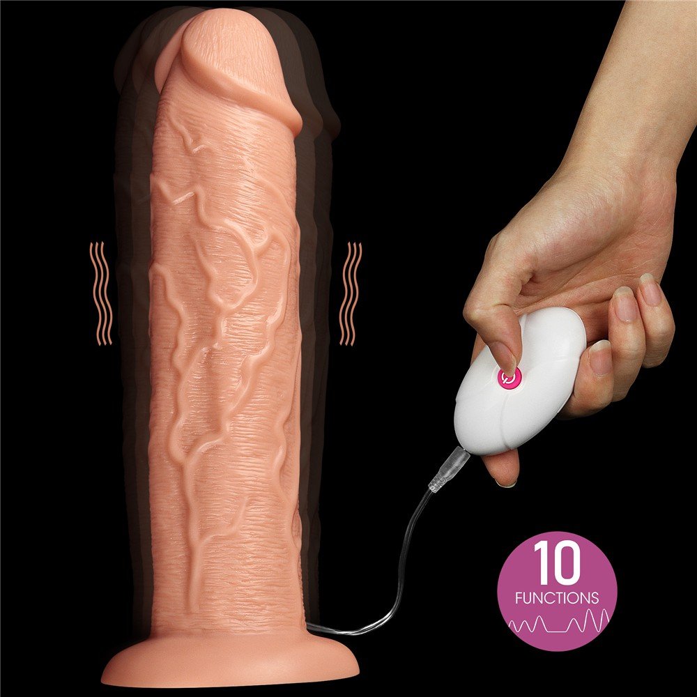 Lovetoy 28 Cm 10 Modlu Titreşimli Ultra Kalın Realistik Penis