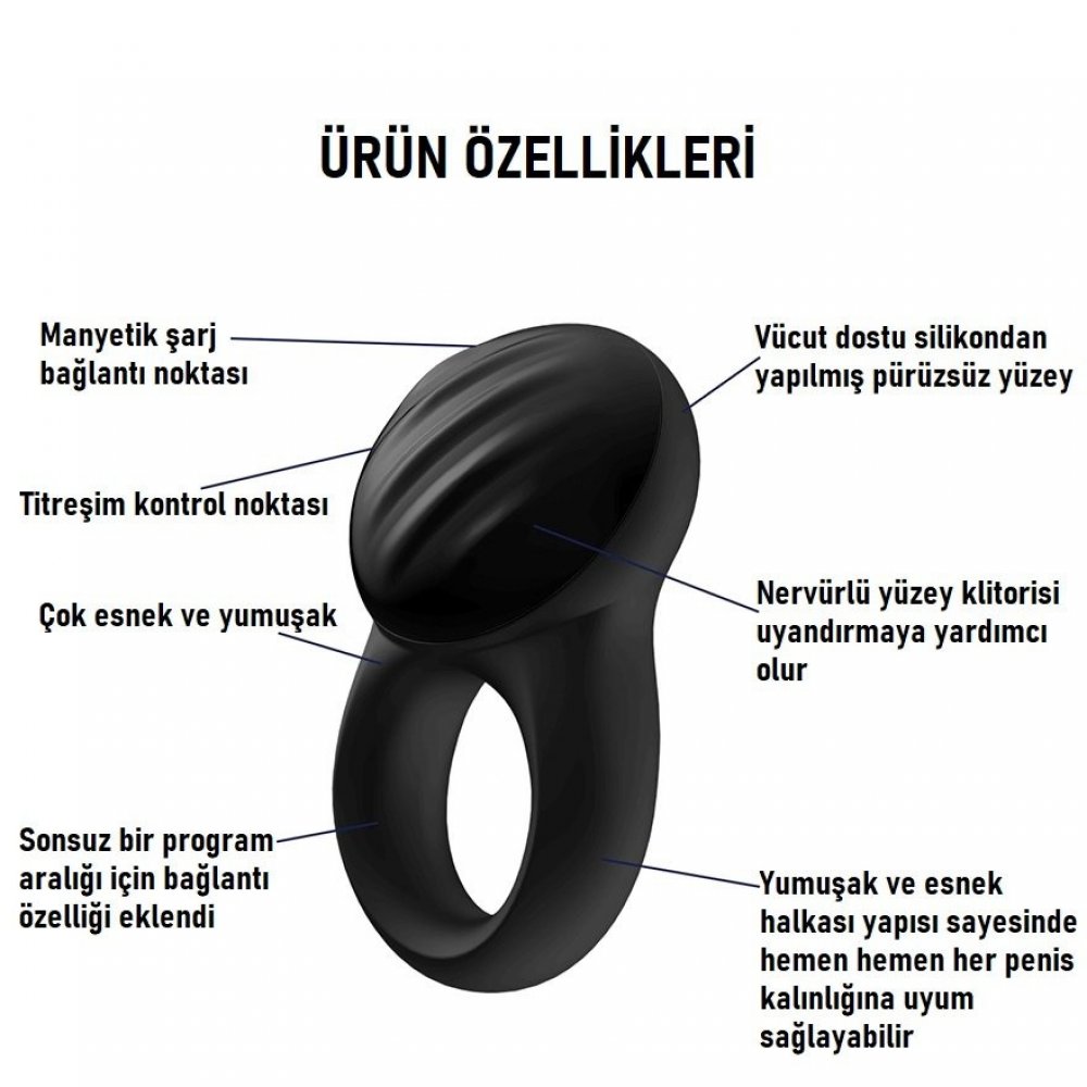 Satisfyer Signet Ring Telefon Kontrol Şarjlı Penis Halkası