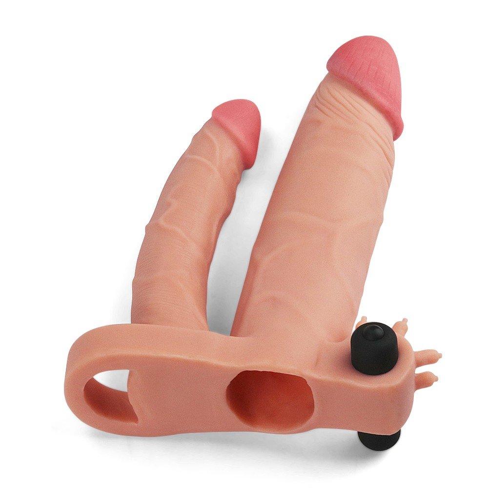 Lovetoy X-Tender 19 Cm Realistik 2.5 Cm Uzatmalı Double Penis Kılıfı-LV314100