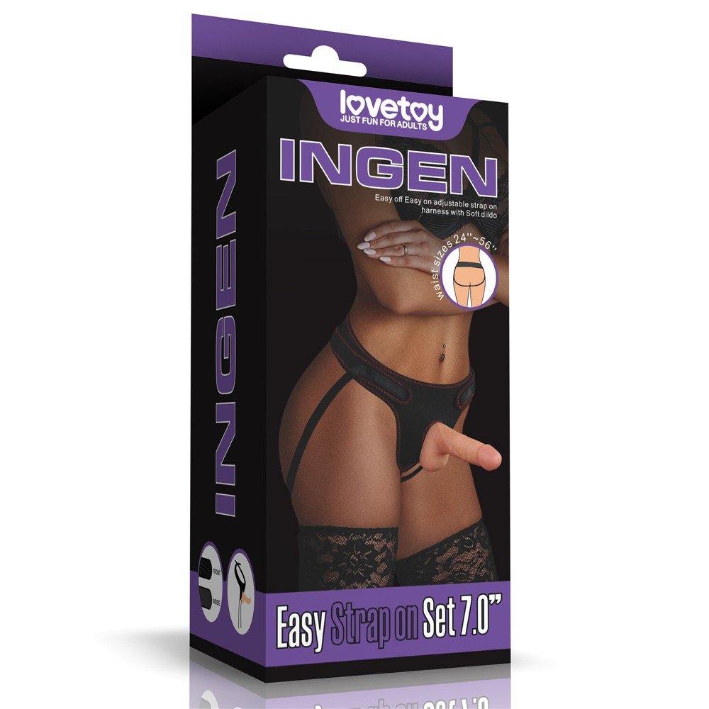 Lovetoy Ingen Easy Strap On 18 Cm Belden Bağlamalı Realistik Penis Seti