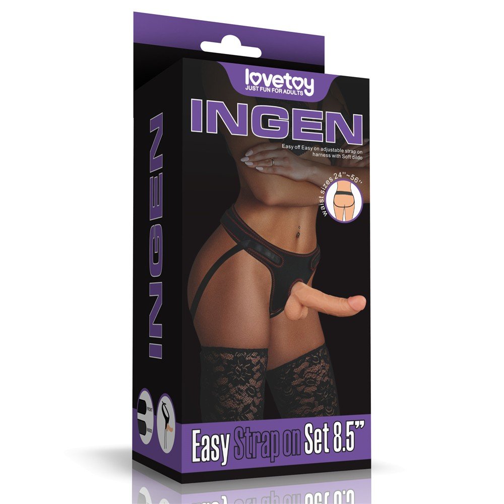 Lovetoy Ingen Easy Strap On 21 Cm Belden Bağlamalı Realistik Penis Seti