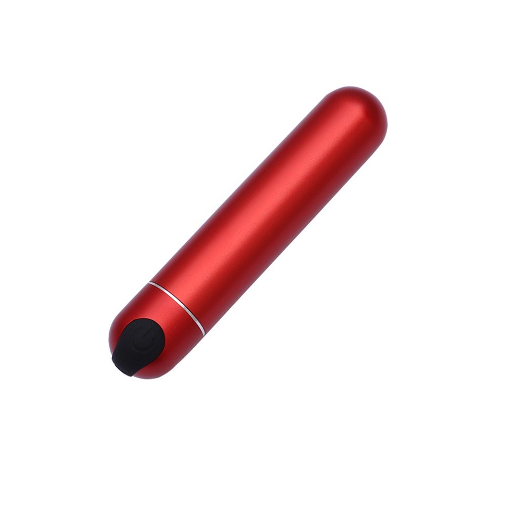 10 Titreşim Fonksiyonlu Şarjlı Su Geçirmez Kırmızı Metal Mini Vibratör