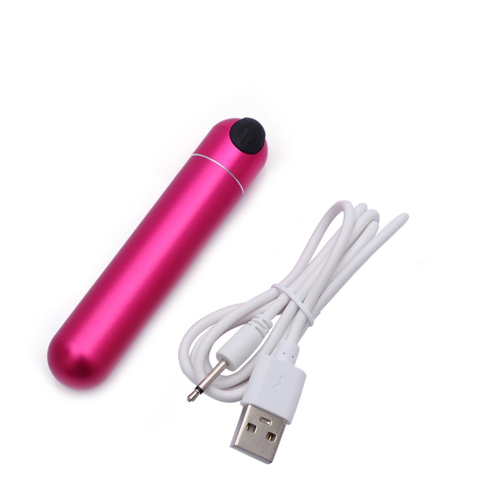 10 Titreşim Fonksiyonlu Şarjlı Su Geçirmez Pembe Metal Mini Vibratör