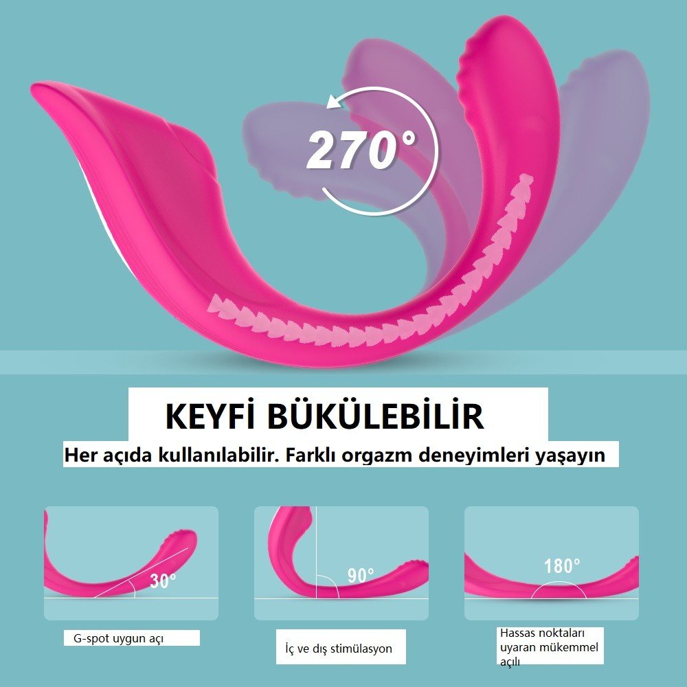 Ribbon Pro Kıkırdaklı Çiftlere Özel Kumandalı Giyilebilen 9 Modlu Titreşimli Vibratör