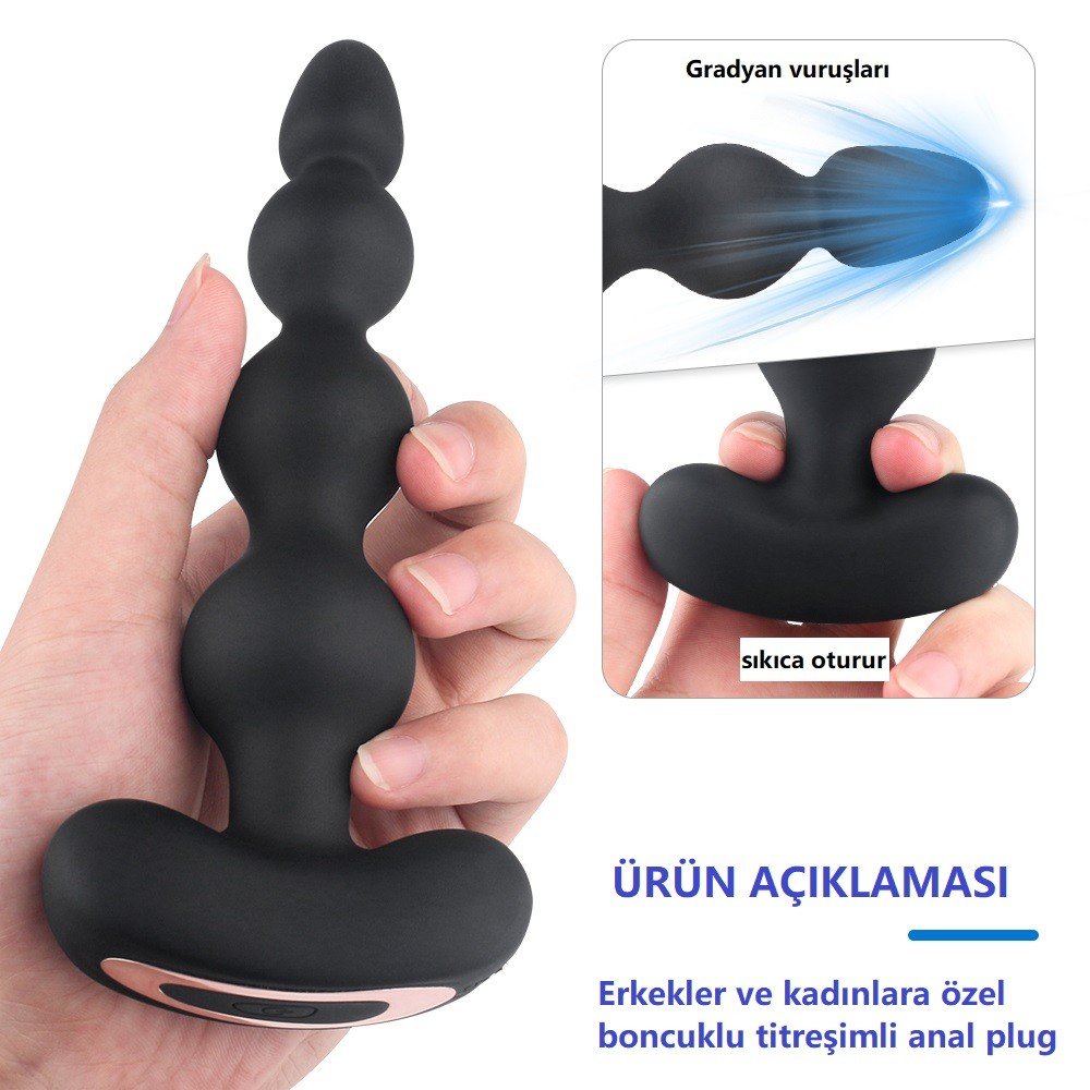 Andrew 9 Modlu Titreşimli Kumandalı Boğumlu Anal Plug & Vibratör