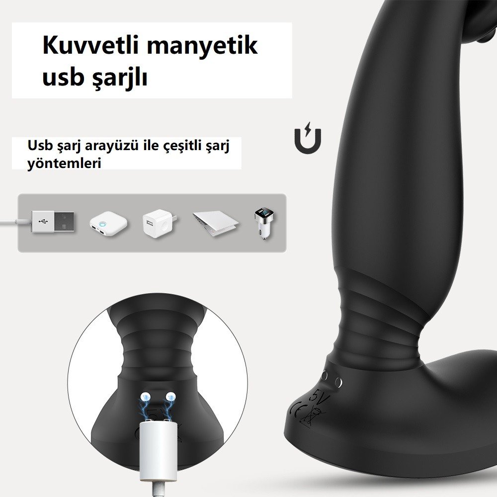 Raptor 9 Modlu Titreşimli Şarjlı Prostat Vibratör & Penis Halkası