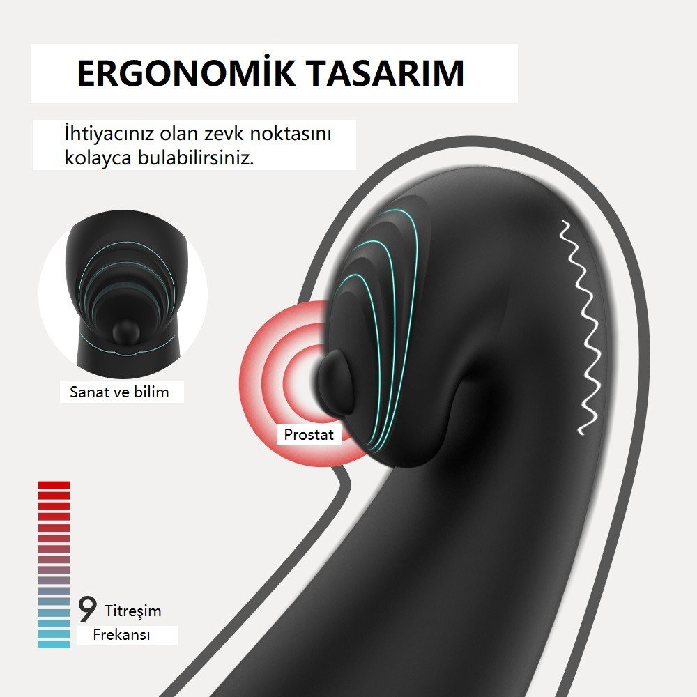 Raptor 9 Modlu Titreşimli Şarjlı Prostat Vibratör & Penis Halkası