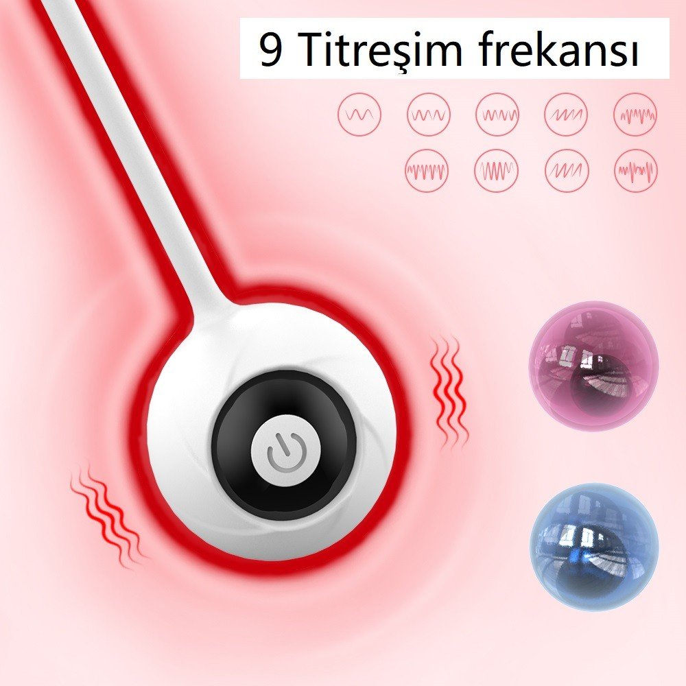 Freezer 9 Modlu Titreşimli Kumandalı Şarjlı Su Geçirmez Kegel Egzersiz Seti