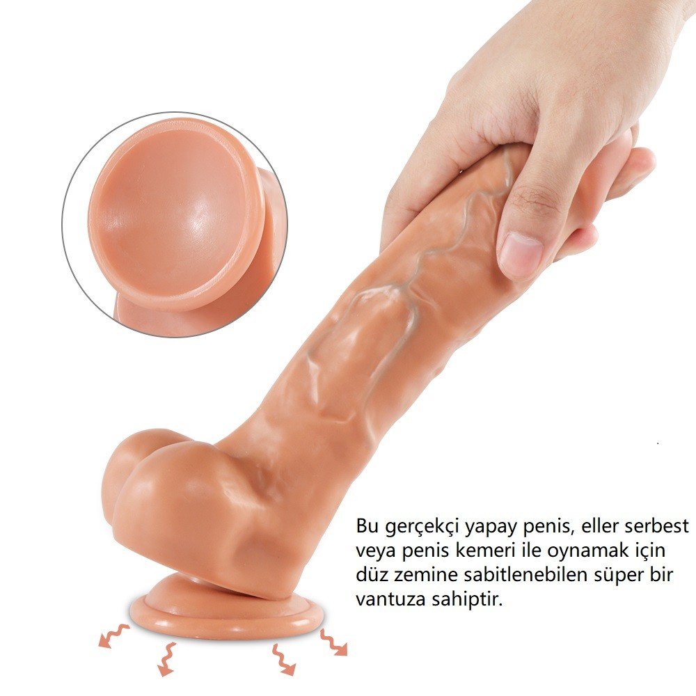 Arnold 25 Cm Orgazm Olabilen Damarlı Realistik Penis