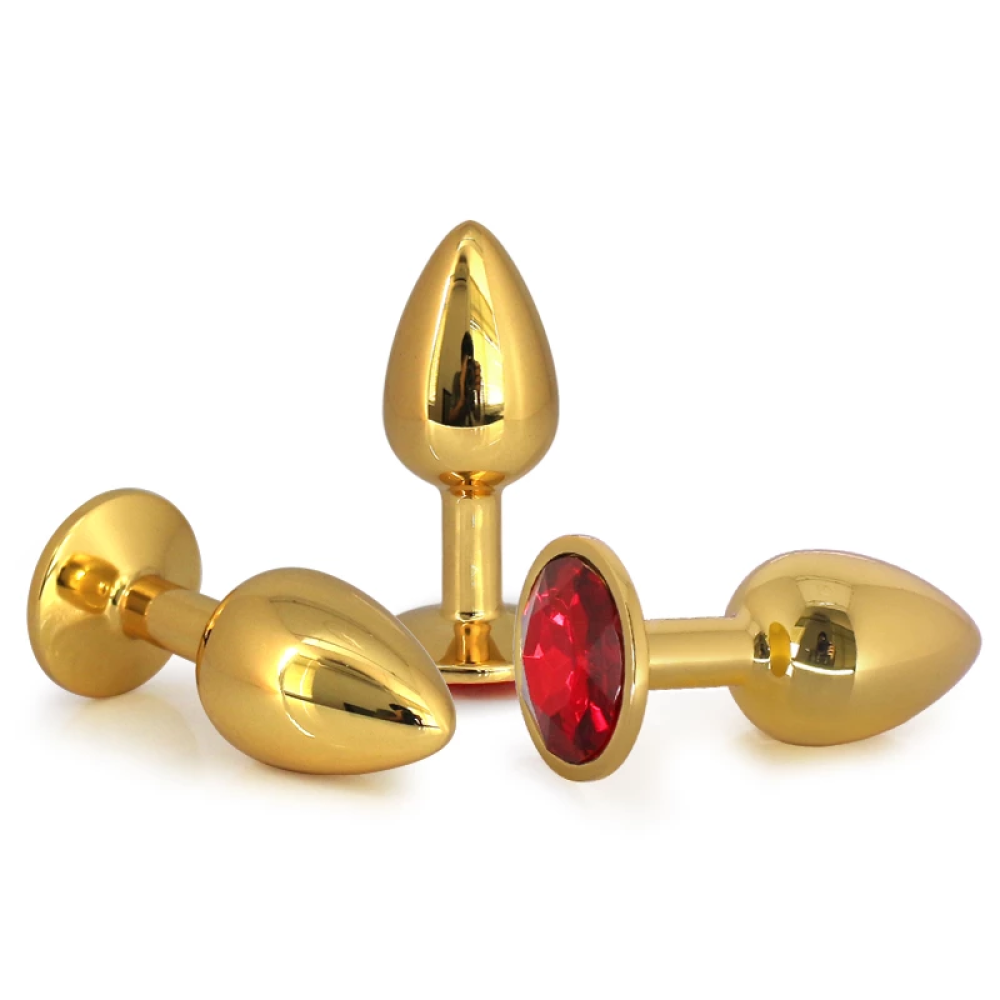 Mücevher Renk Taşlı 3 Farklı Boyutta Anal Plug Seti