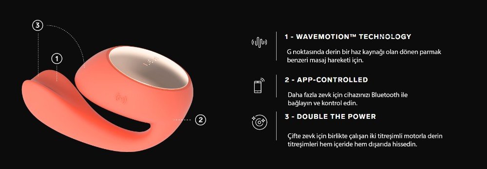 Lelo Ida Wave Black App Kontrol Dönen Parmak Hareketli ve Titreşimli Vibratör