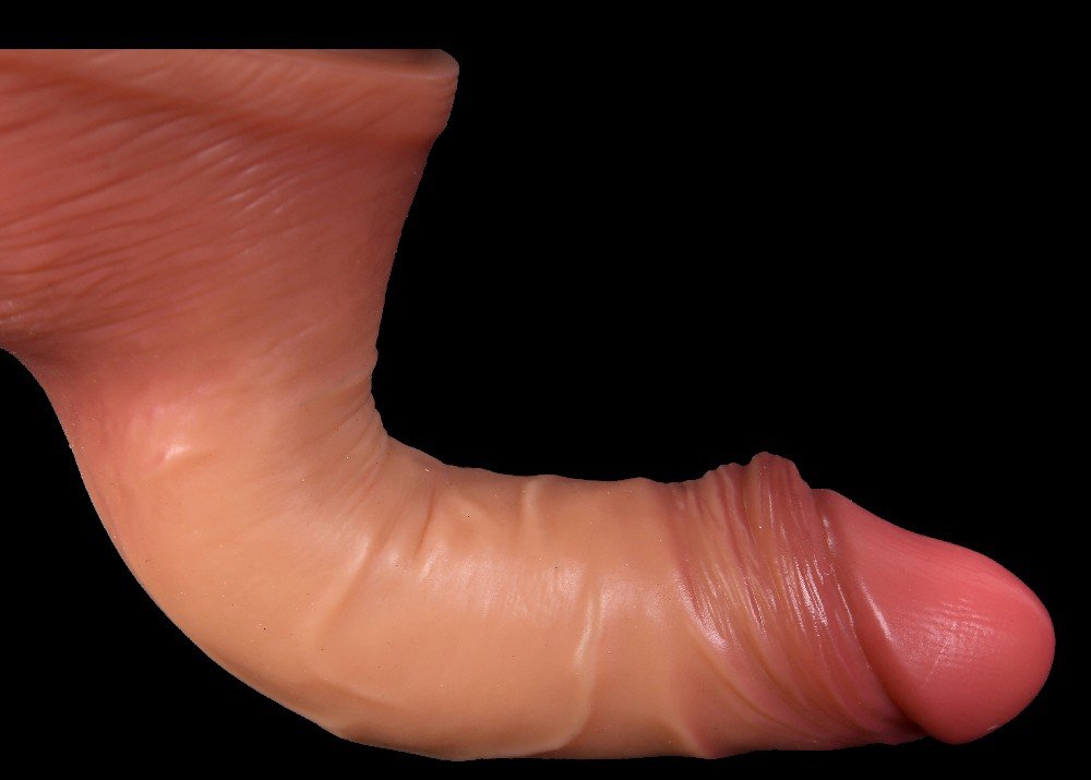 18 Cm Çift Katmanlı Ultra Yumuşak Realistik Kemerli Penis 