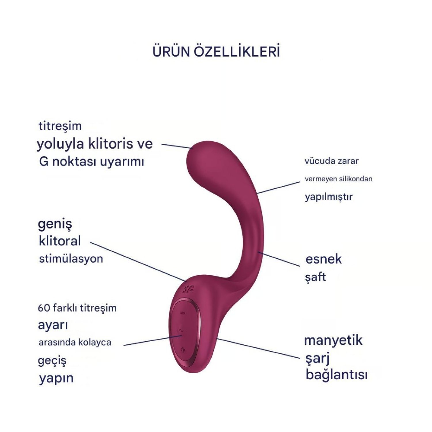 Satisfyer G for Goddess 2 G Bölgesi Uyarıcılı Vibratör Bordo