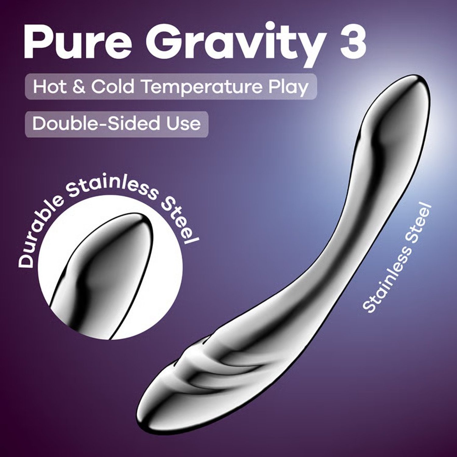 Satisfyer Pure Gravity 3 Çelik Dildo