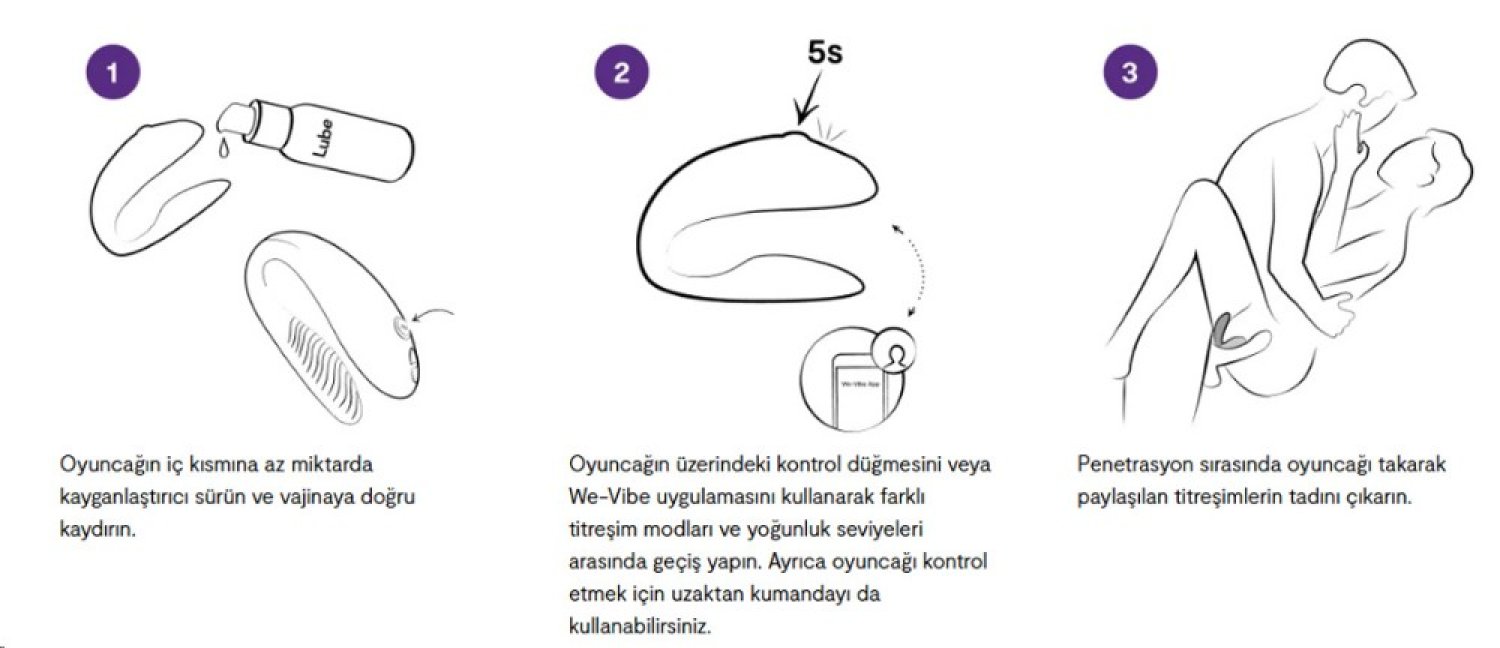 We-Vibe Sync Go Giyilebilir Mor Vibratör