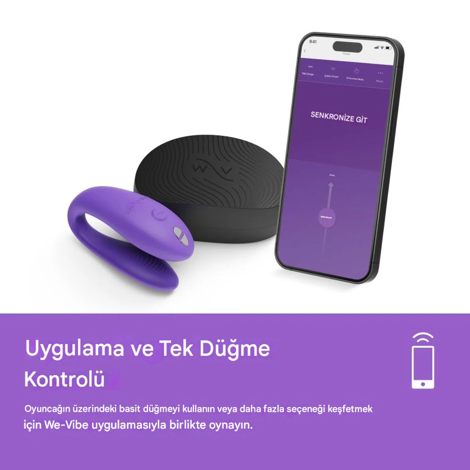 We-Vibe Sync Go Giyilebilir Mor Vibratör