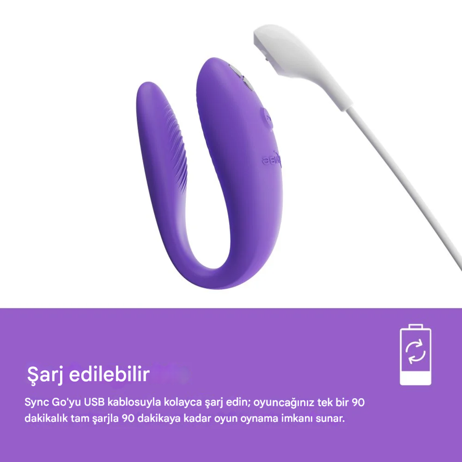 We-Vibe Sync Go Giyilebilir Mor Vibratör