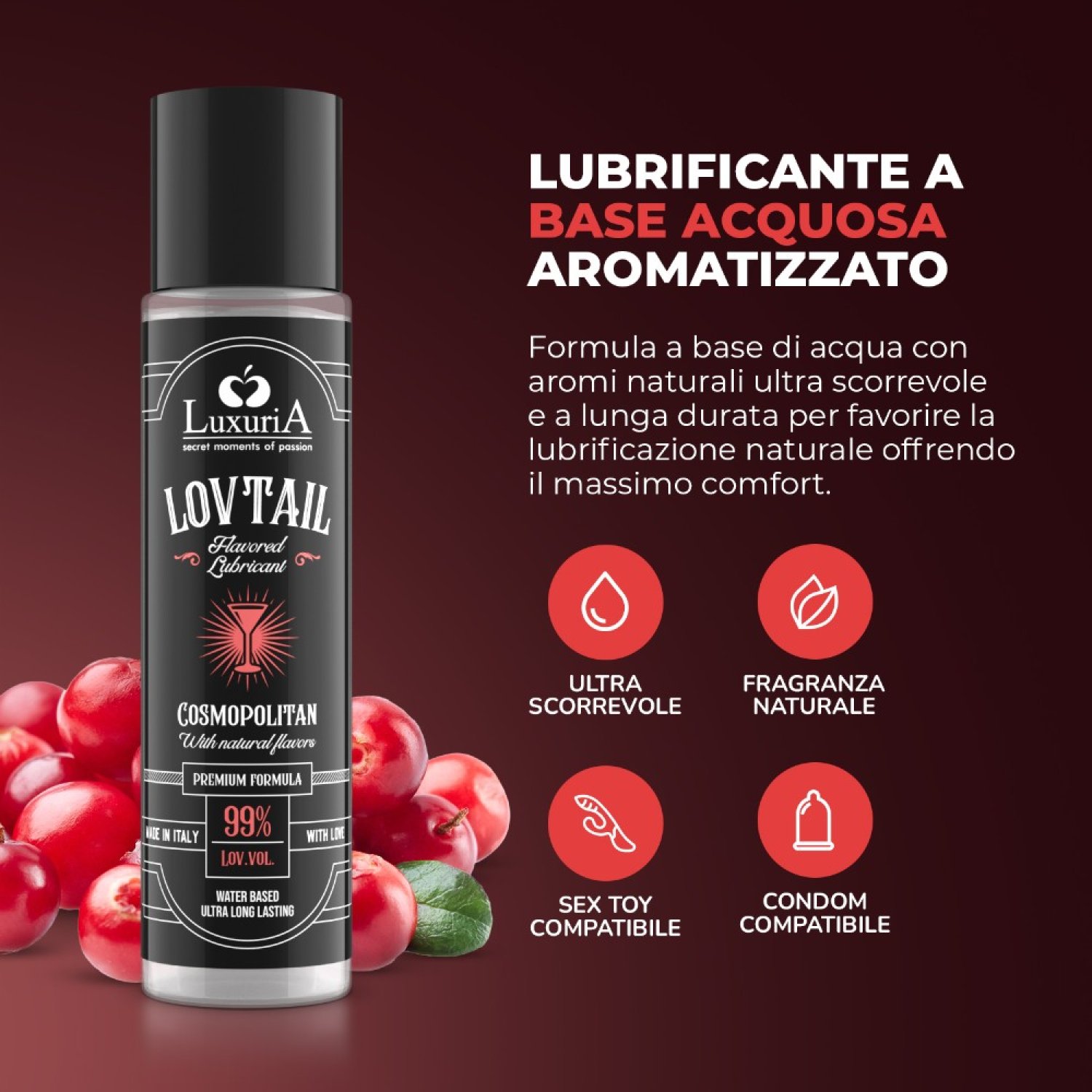 İntimateline Luxuria Lovtail Cosmopolitan Aromalı 60 ml Kayganlaştırıcı Jel