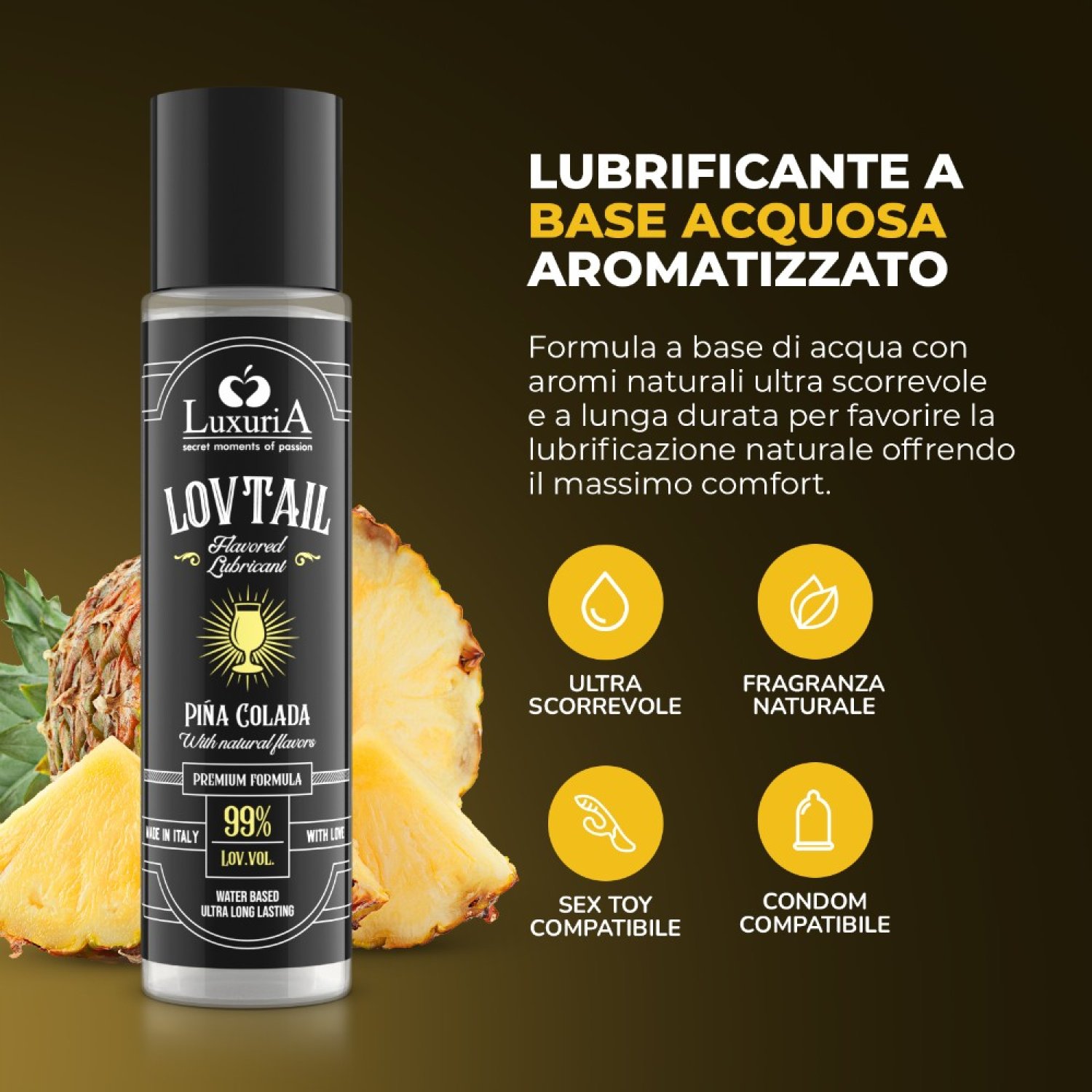 İntimateline Luxuria Lovtail Pina Colada Aromalı 60 ml Kayganlaştırıcı Jel