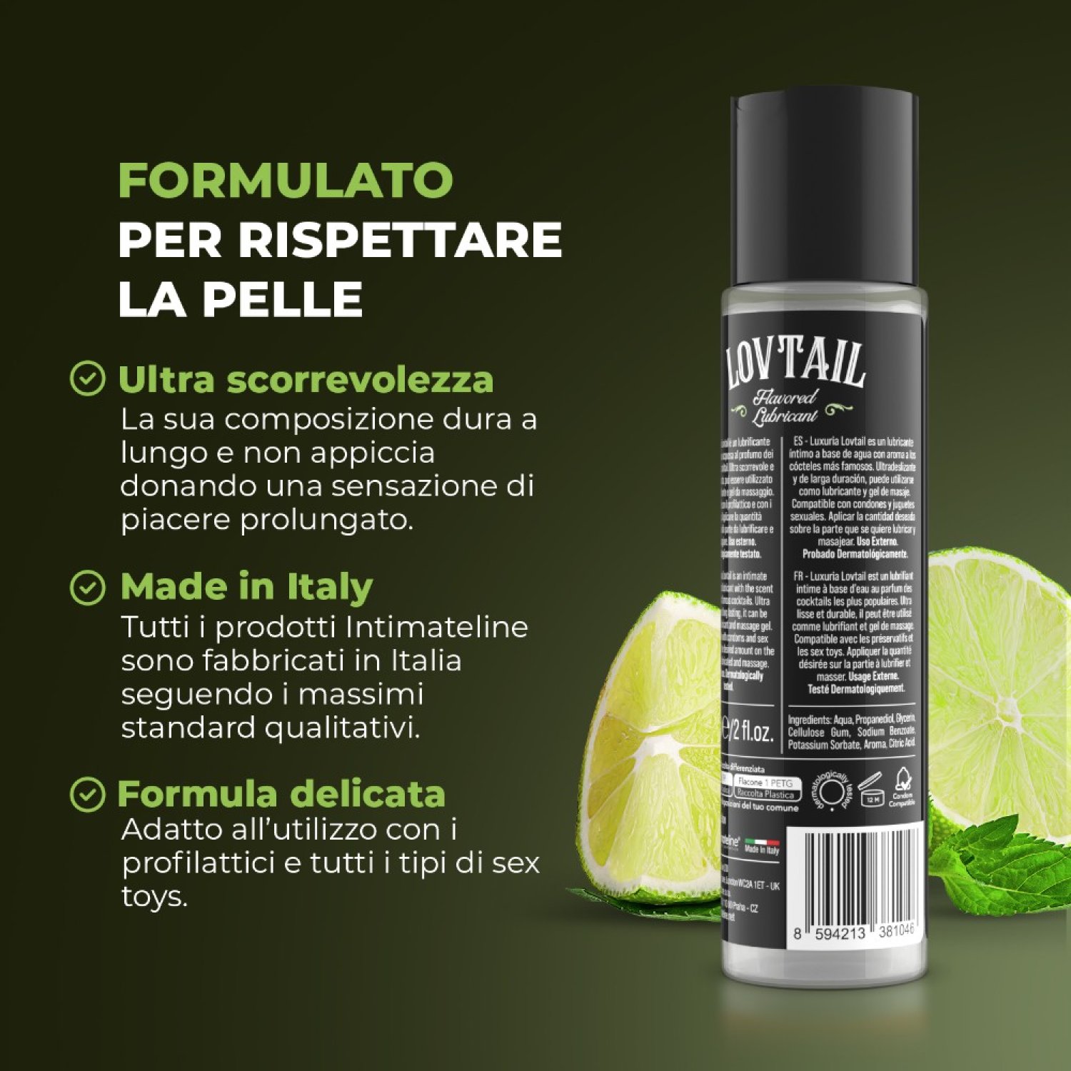 İntimateline Luxuria Lovtail Mojito Aromalı 60 ml Kayganlaştırıcı Jel