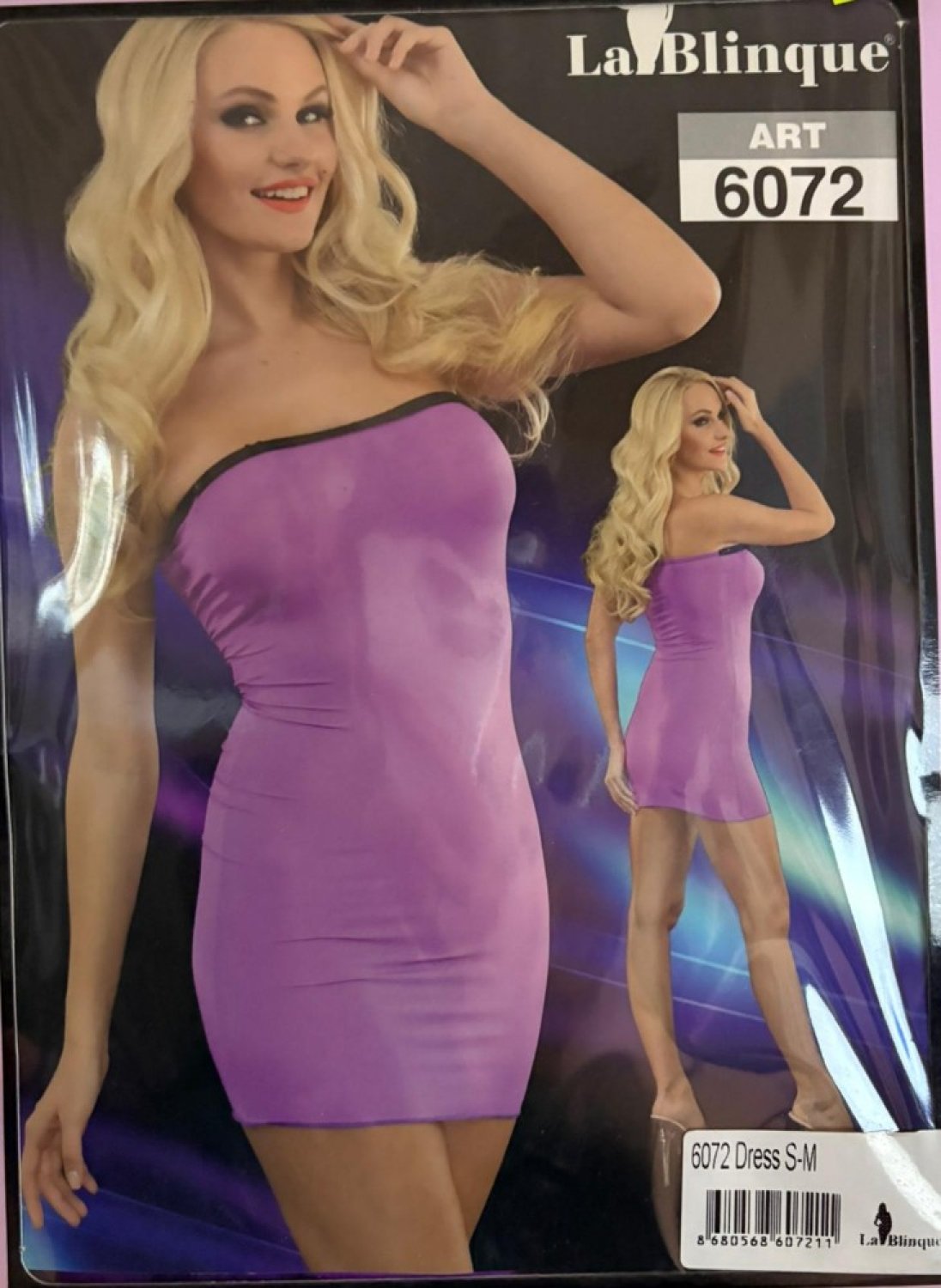 La Blinque Transparan Mor Mini Elbise