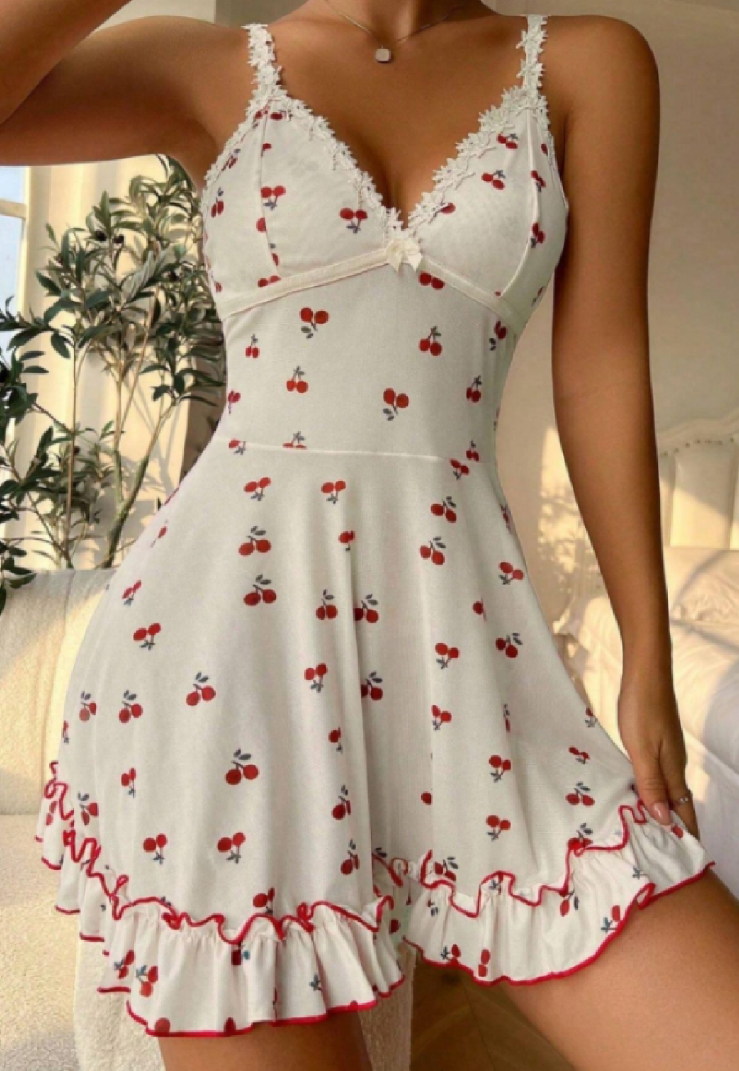 Kadın Siyah Dantel Transparan Fantezi Babydoll Gecelik Derin V Yaka Tül Detaylı Seksi İç Giyim