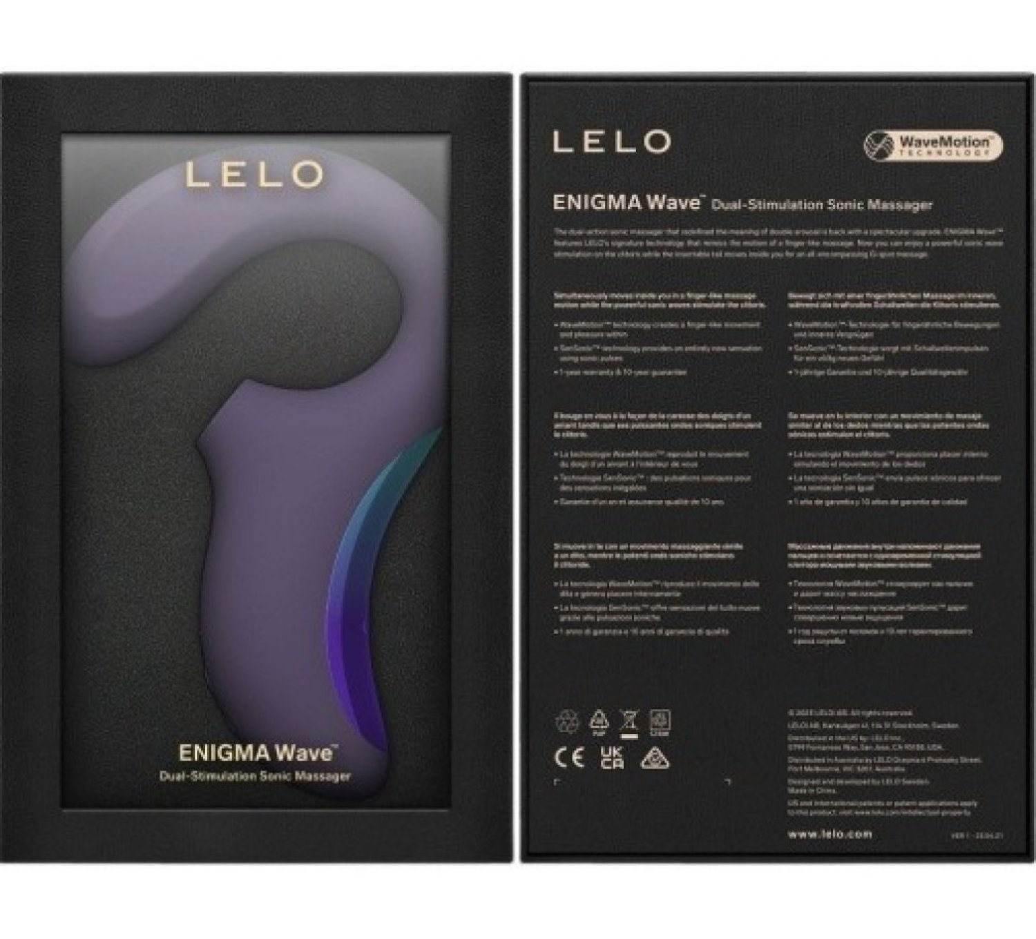 Lelo Enigma Wave Cyber Mor Klitoris Uyarıcı Siyah Vibratör (KUTU HASARLI)