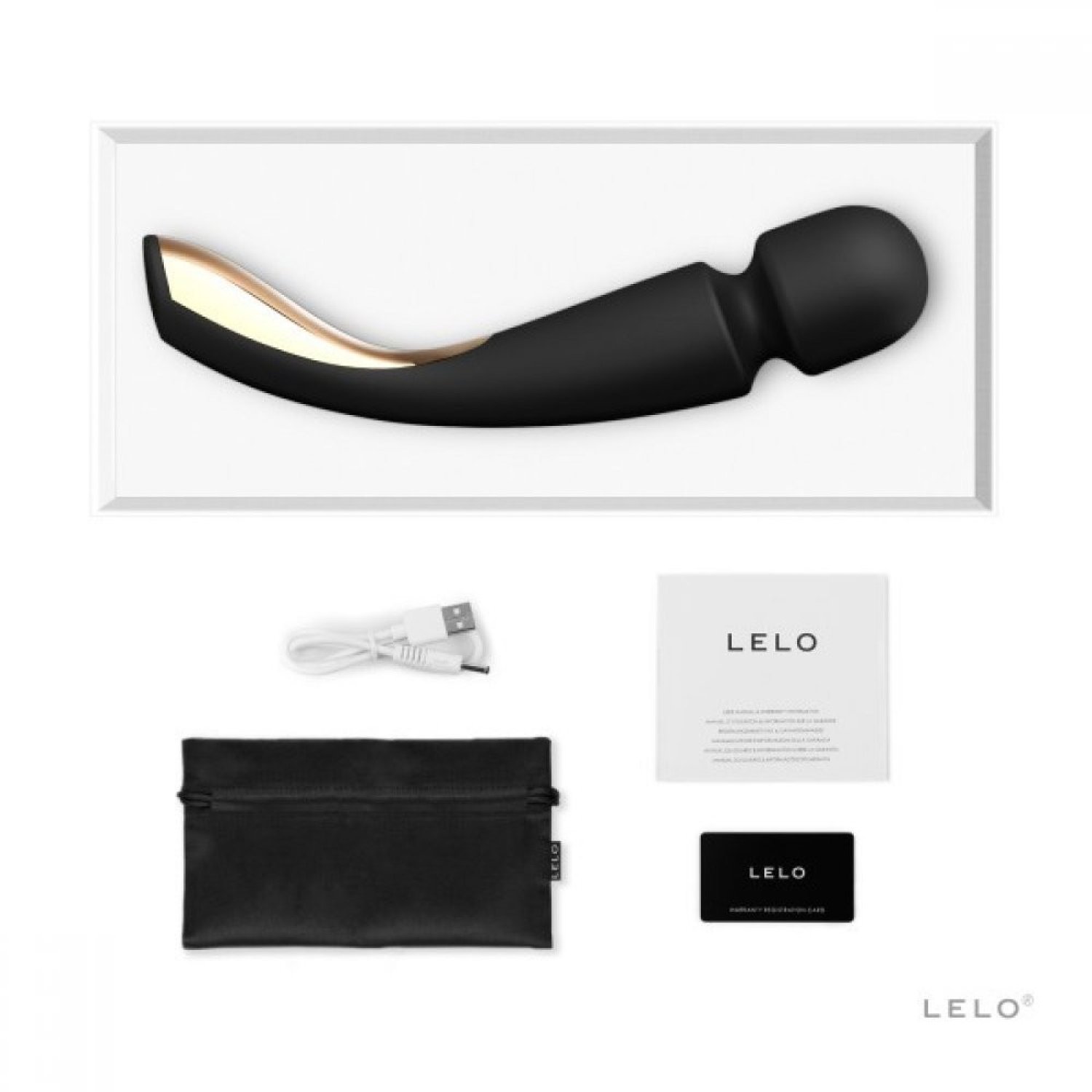 Lelo Smart Wand 2 Black Akıllı Sensörlü Çok Yönlü Büyük Boy Masaj Aleti (KUTU HASARLI)