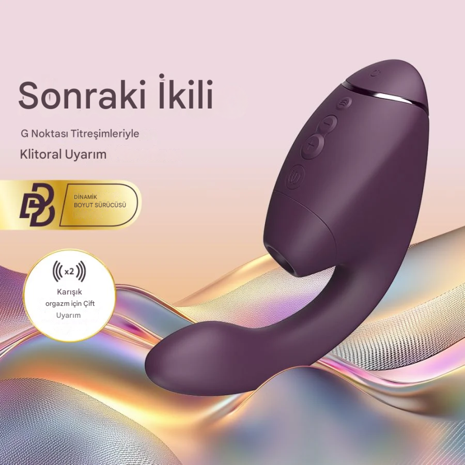 Womanizer Next Duo Dark Purple 3D Pleasure Air ile Klitoral ve G Noktası Vibratörü