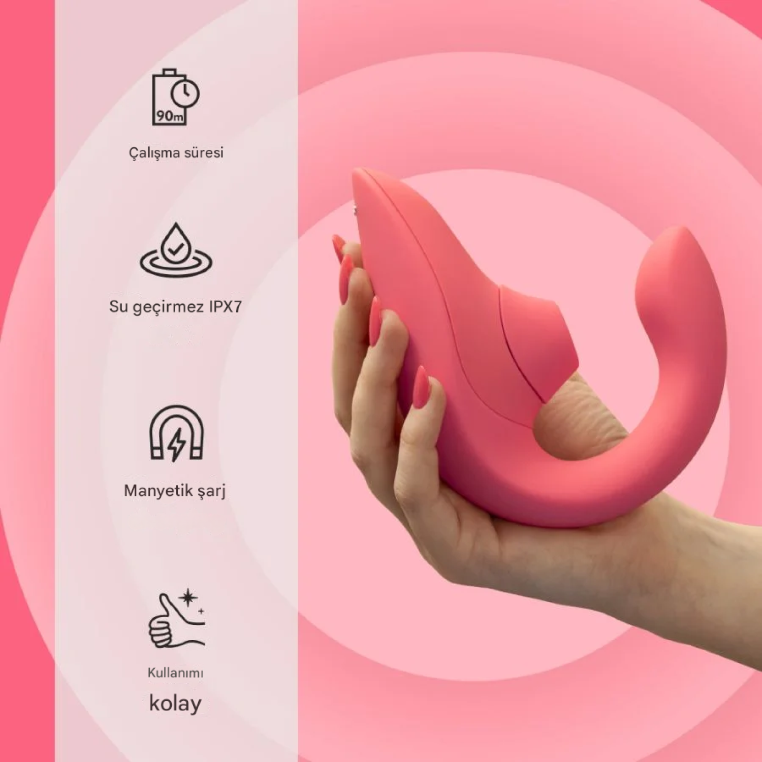 Womanizer Blend Rose Air Pleasure G-Noktası ve Klitoral Rabbit Vibratör ​