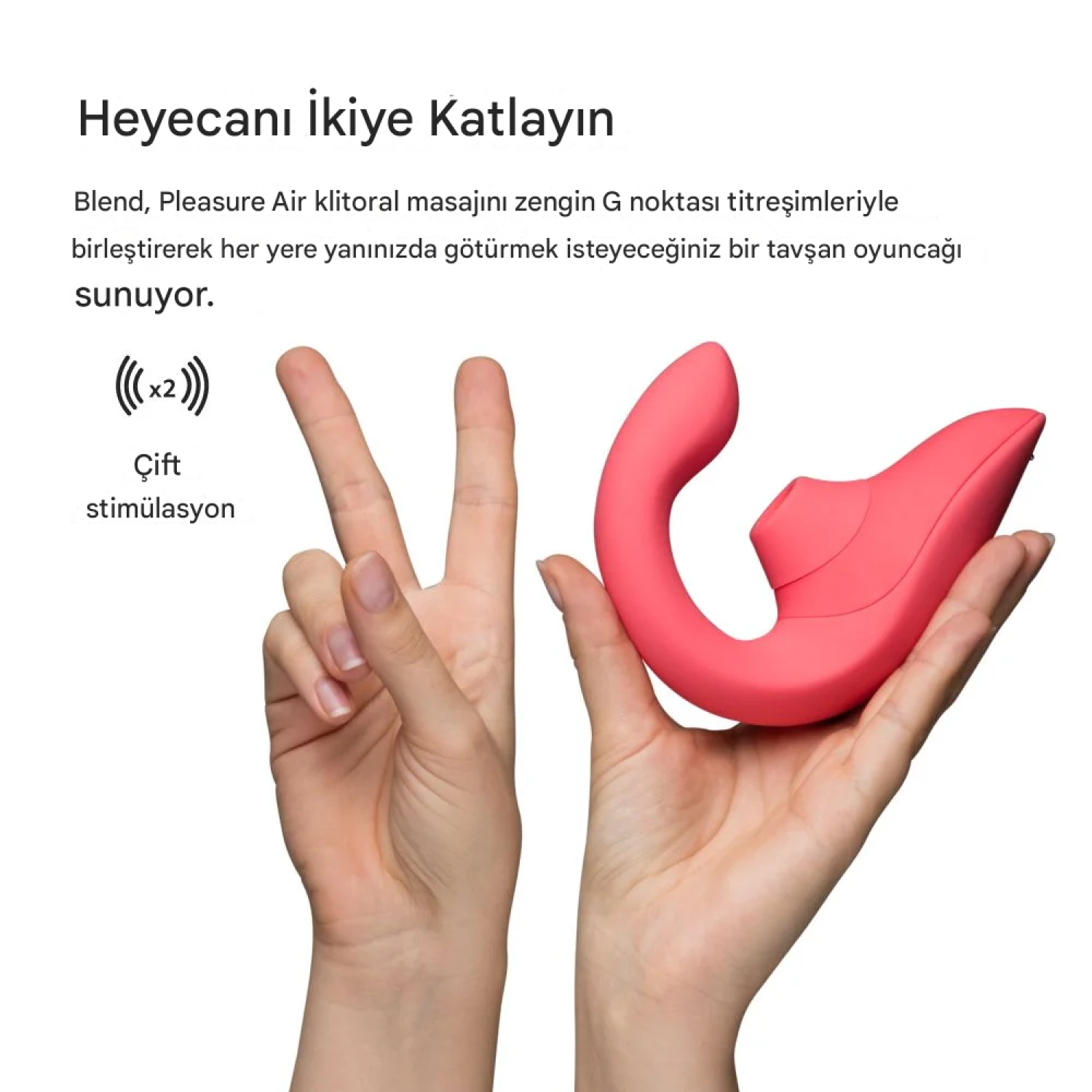 Womanizer Blend Rose Air Pleasure G-Noktası ve Klitoral Rabbit Vibratör ​