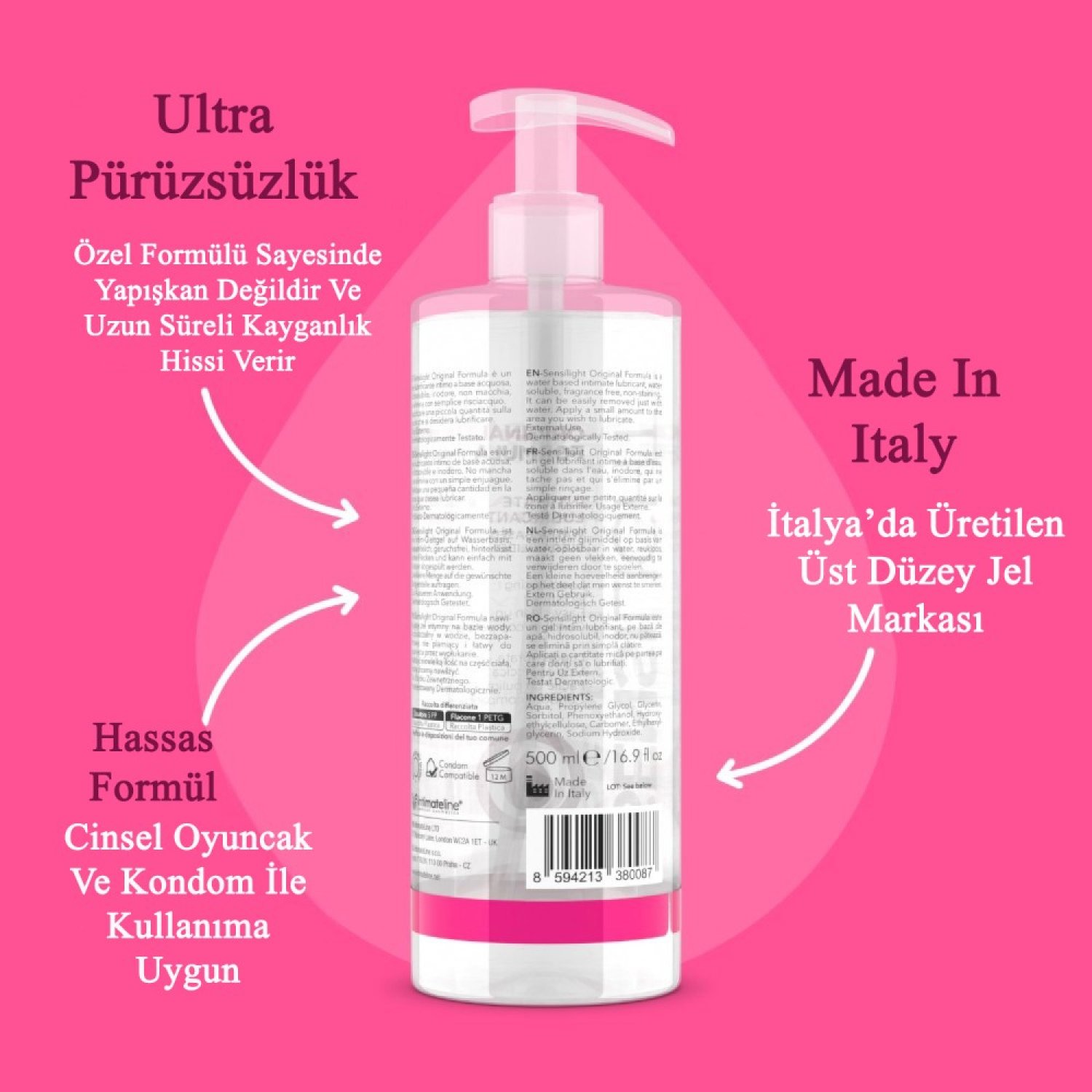 İntimateline Sensilight Original Formula 500 ml Kayganlaştırıcı Jel 